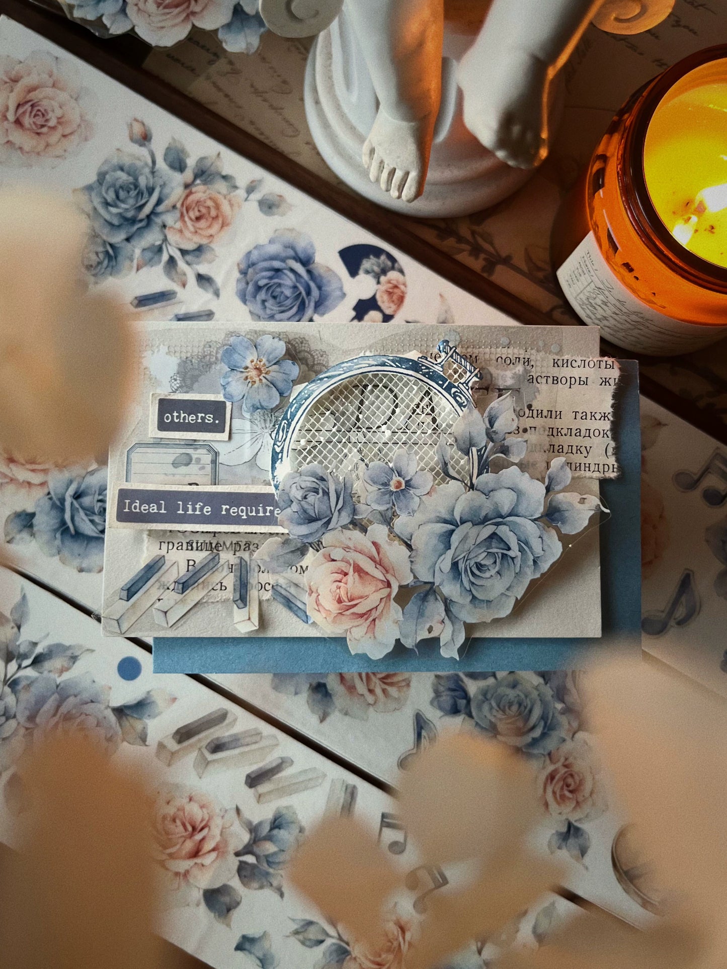 YiEr Vol12【Mo Lan】Washi/PET Tape,for Scrapbook Supplies,Scrapbook Tape Stickers,Junk Journal Supplies