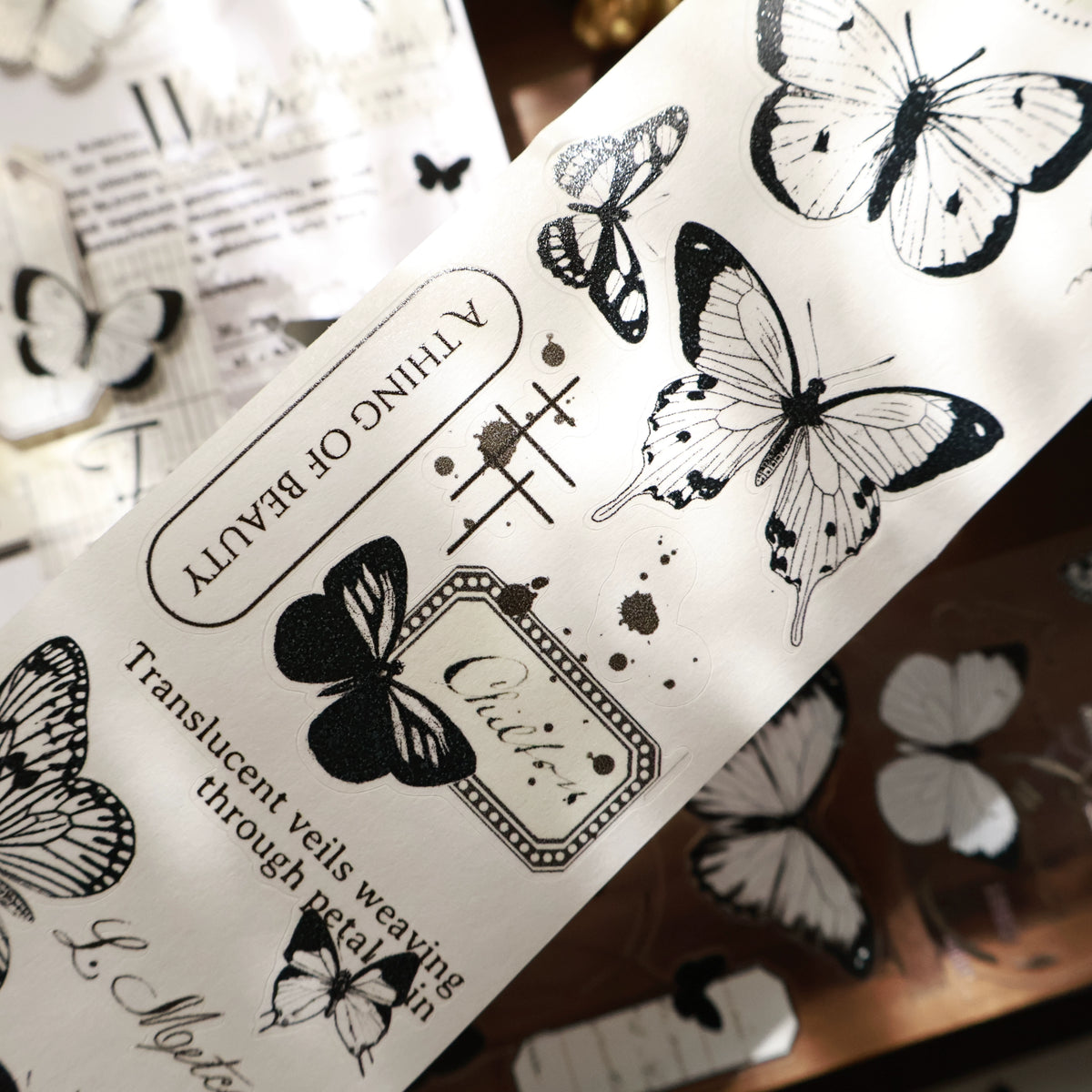 YiEr Vol15【Butterfly Habitat】Orginal Design Pre-cut Washi/Pet Floral Tape Light Retro Landscaping Stickers