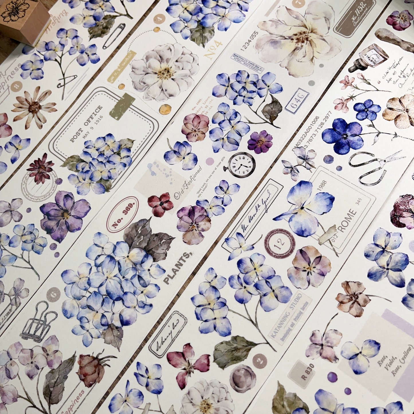 YiEr【ChaoHua Collection】Orginal Design Washi/Pet Tape Light Retro Floral Stickers