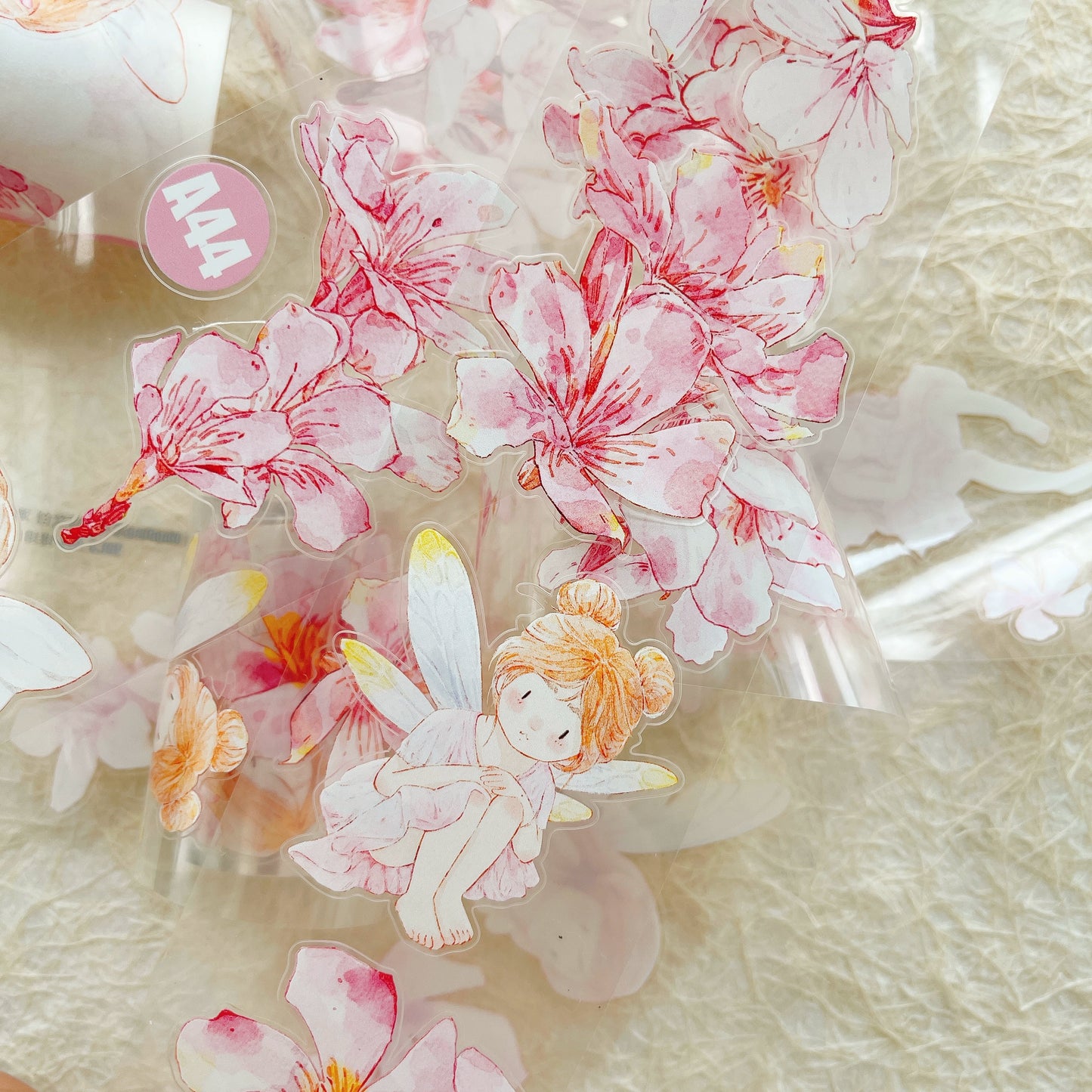 Seahorse Forest Vol8-A44 FeiFei’s Floral Wonderland,Pre-Cut Kawaii Thin Washi Paper PET Tape Stickers,Original Design,for Journaling,Scrapbooking,Planner,Scrapbook Supplies,Bullet Journal