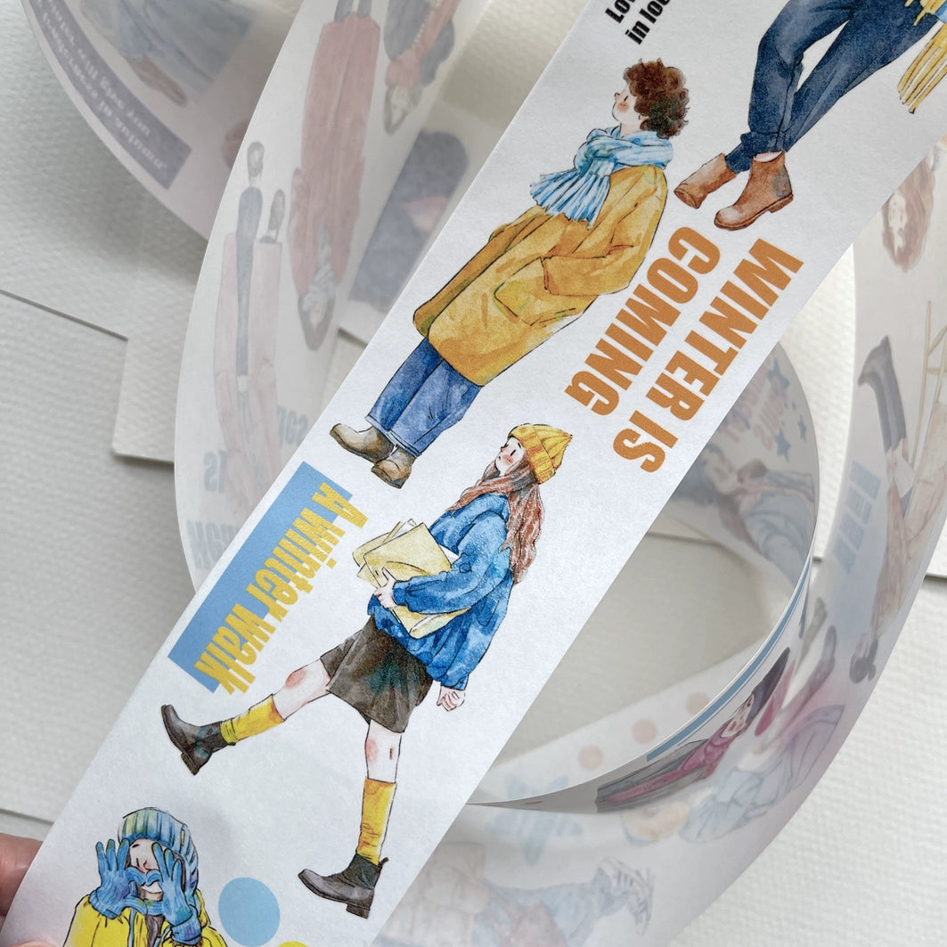Seahorse Forest Vol2【A11#Warm Winter】Original Character Design Journal Washi/Matte PET Tape Versatile Collage Material