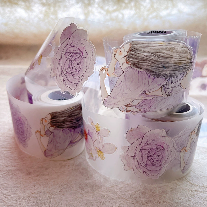 Seahorse Forest Vol6【A39#Twilight Purple】Original Design Pre-Cut Washi/PET Tape Stickers,for Scrapbook Supplies,Junk Journal Supplies