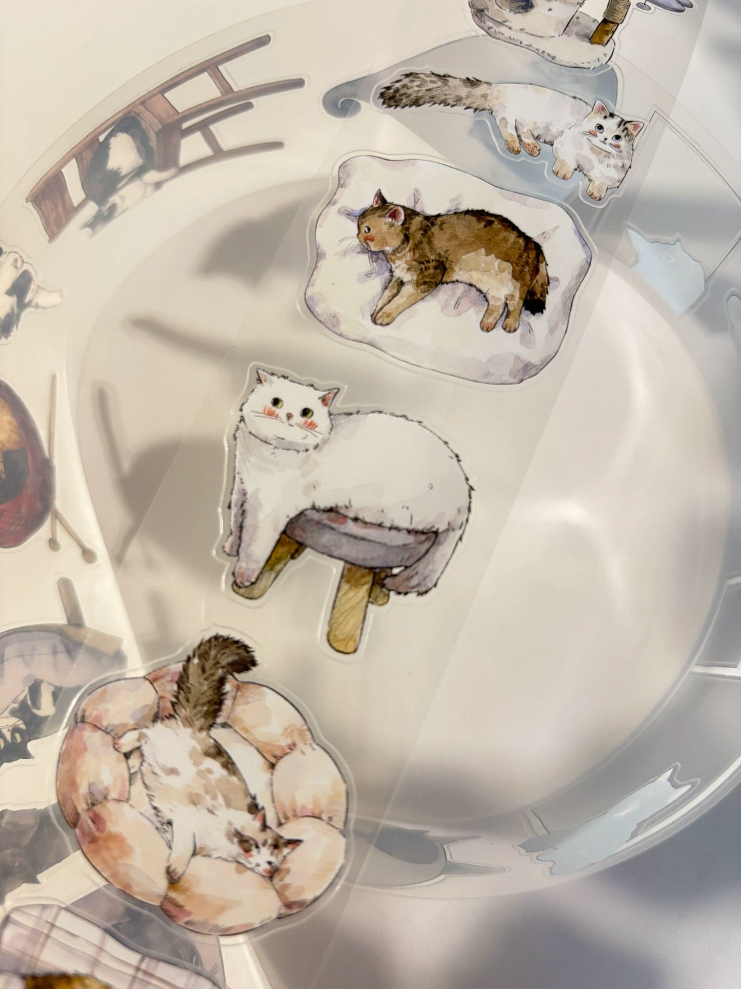 Kaixiaoxun Vol9 【Cat's Nest】 Pre-Cut Long Loop Washi/Matte PET Tape for Scrapbook Supplies,Junk Journal Supplies