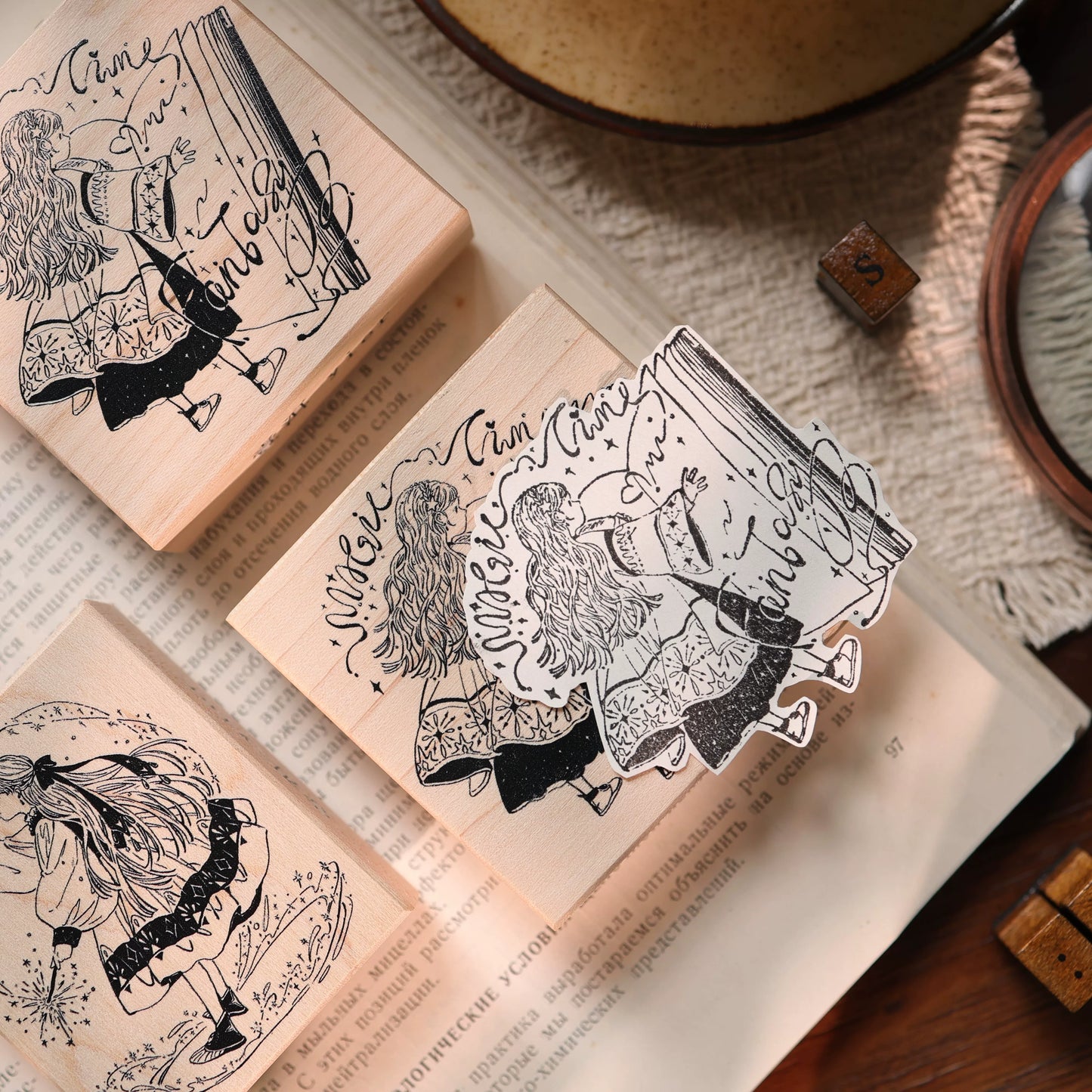 YiEr Vol17【Magical Girl】Imported Maple Red Rubber and Maple Wood Stamp