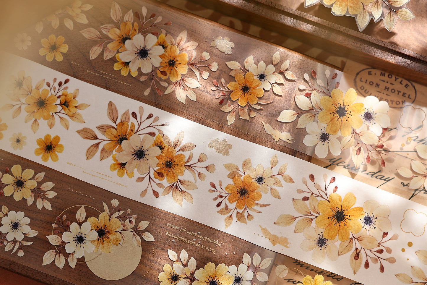 XiaoBaiJia【 Summer Overture】Light Retro Daisy Flower Orginal Design Washi Pet Floral Tape Landscaping Stickers