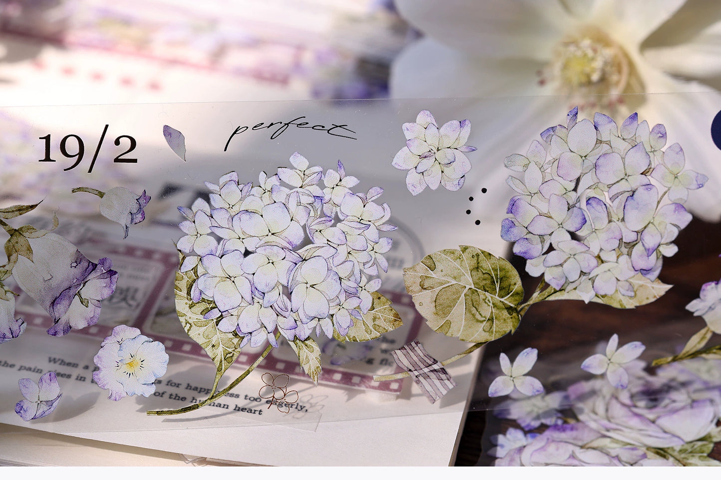 XiaoBaiJia【Fantasy Purple/Ink Dyeing】Light Retro Orginal Design Washi Pet Tape Landscaping Stickers
