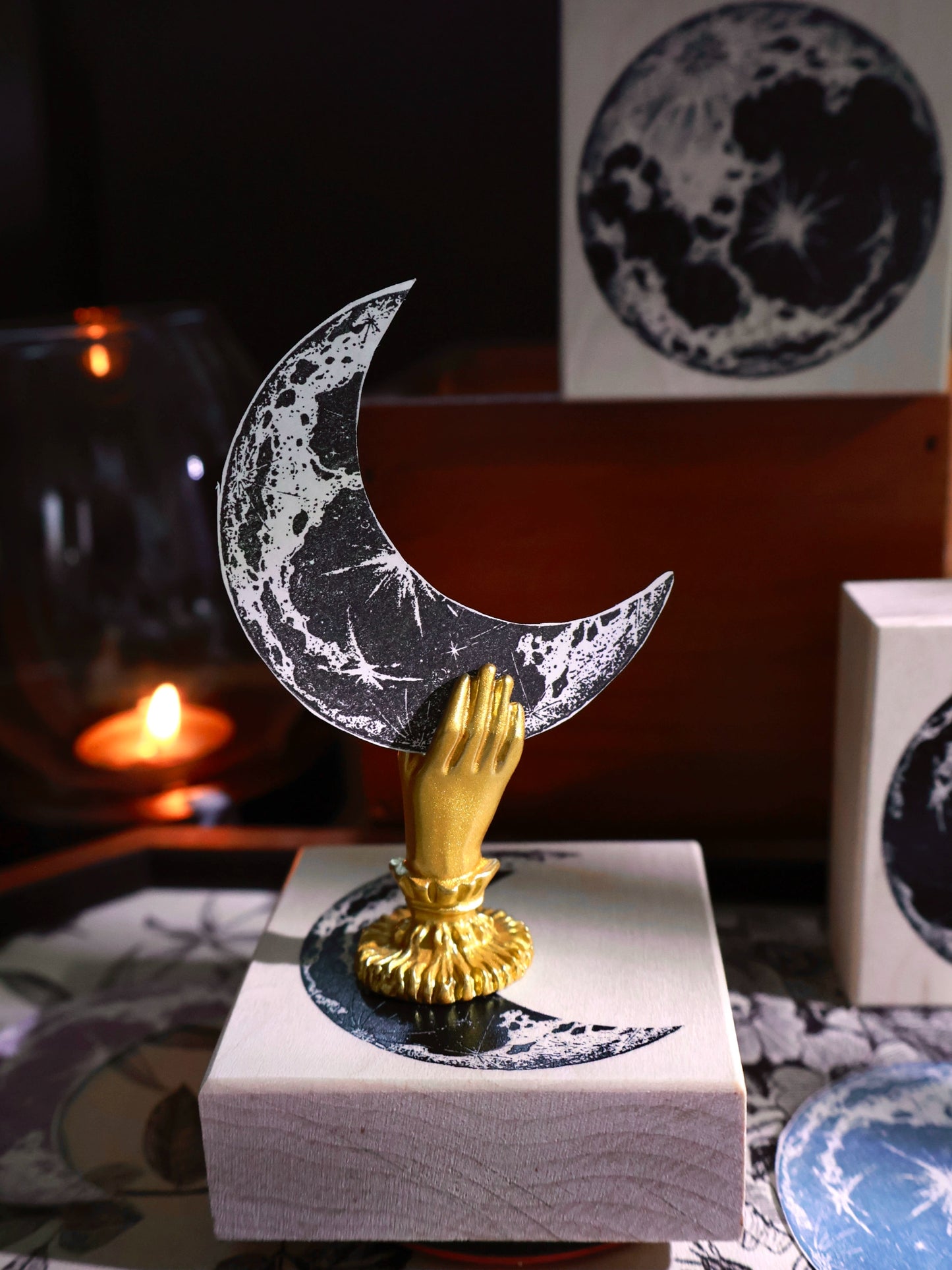 YiEr Stamp【Moon】Upgraded Red Rubber Retro Stamp