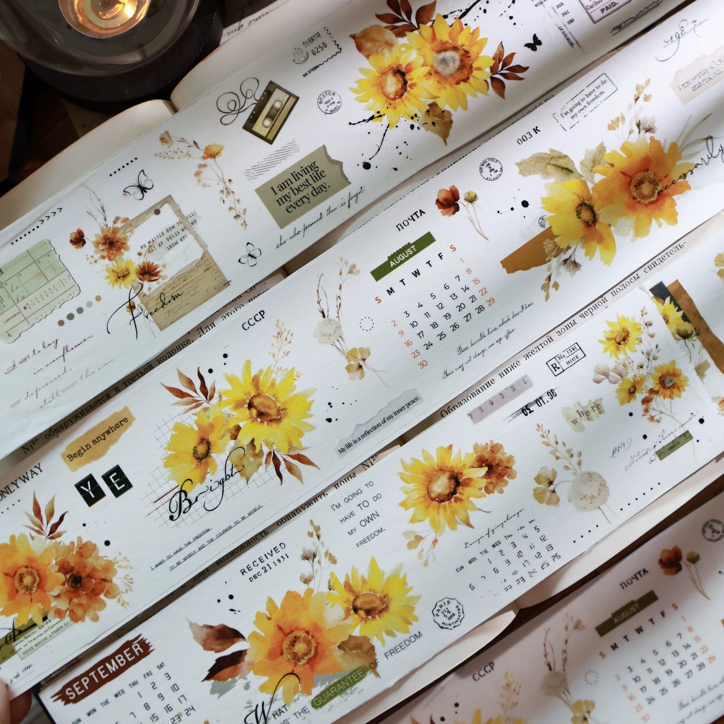 YiEr Vol13【Sunflower】Orginal Design Washi/Pet Floral Tape Light Retro Landscaping Stickers