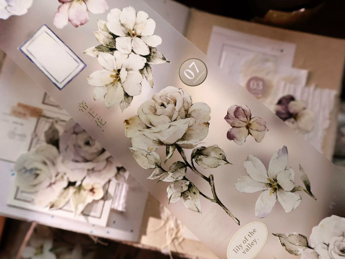 YiEr Vol14【Wind Language Flower Sleep】Small Floral Washi Tape and PET Stickers