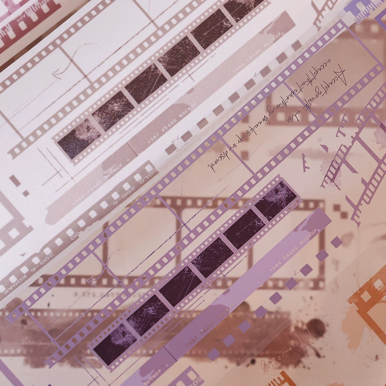 XiaoBaiJia【Film Collection】Light Retro Colorful Film Backgroud Washi PET Tape