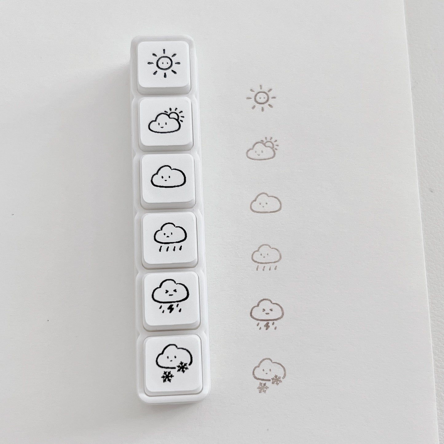 Flower and Bear Studio【Six Stamps】Original Design cute Weather,Travel,Week,Number Stamp