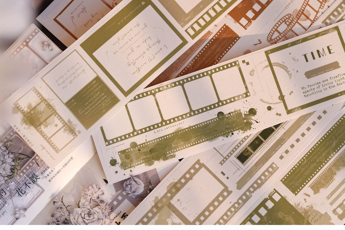 XiaoBaiJia【Film Collection】Light Retro Colorful Film Backgroud Washi PET Tape