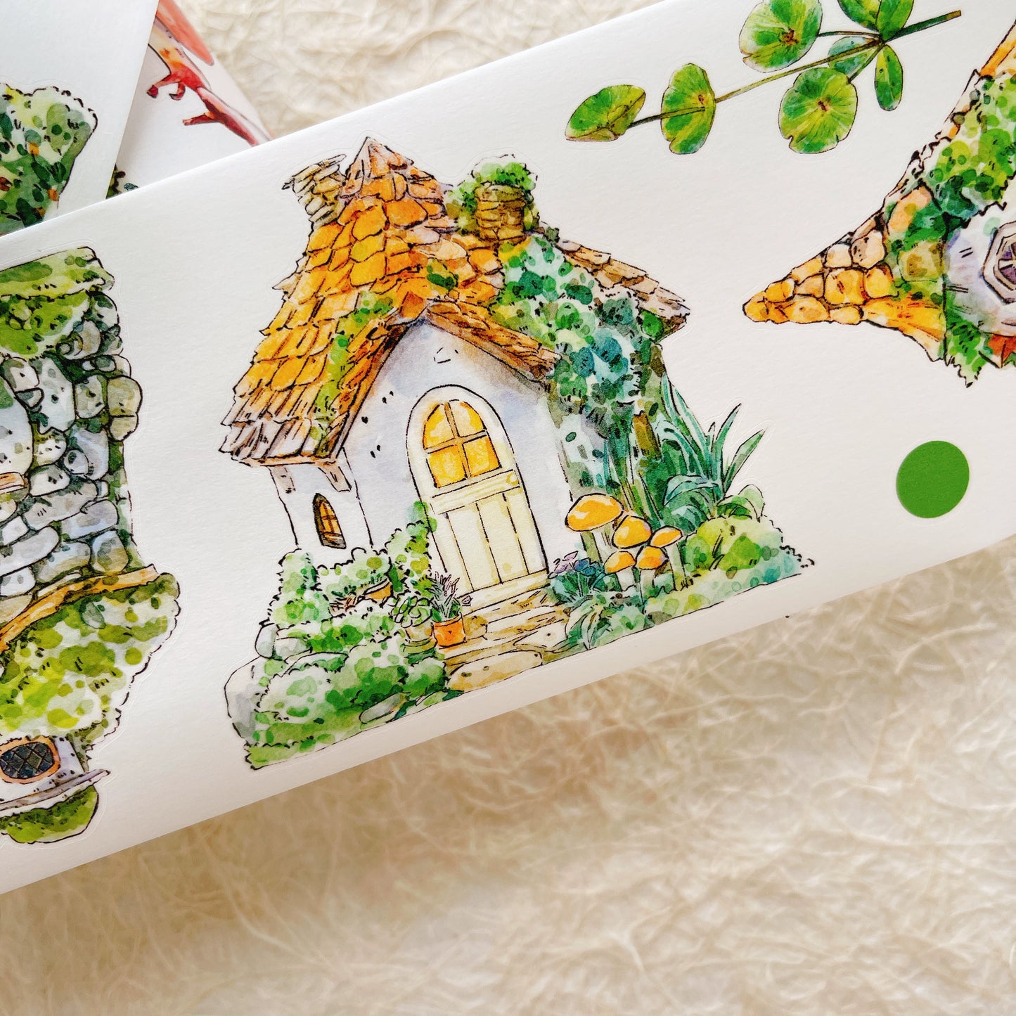 Seahorse Forest Vol8 A48 Vintage Forest Cottage,Pre-Cut Scene Washi/PET Tape Stickers,Original Design,for Scrapbook Supplies,Scrapbook Tape Stickers,Junk Journal Supplies