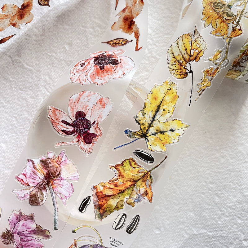 Seahorse Forest Vol4【A32#More Colorful】Flower Scene,Original Design Journal Washi/Matte PET Tape Stickers, for Scrapbook Supplies,Scrapbook Tape Stickers,Junk Journal Supplies, Journaling Stickers,Bullet Journals