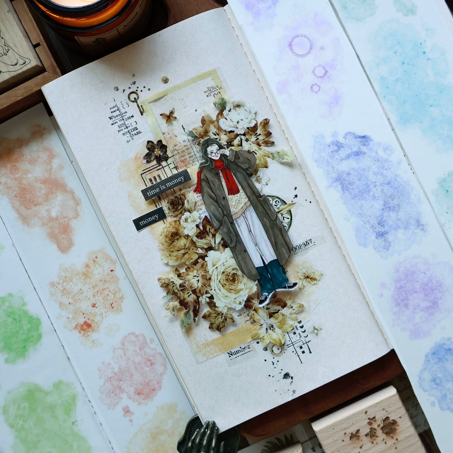 YiEr Vol13【Dyeing Set】Orginal Design Retro Washi/Pet Tape Backgroud Stickers