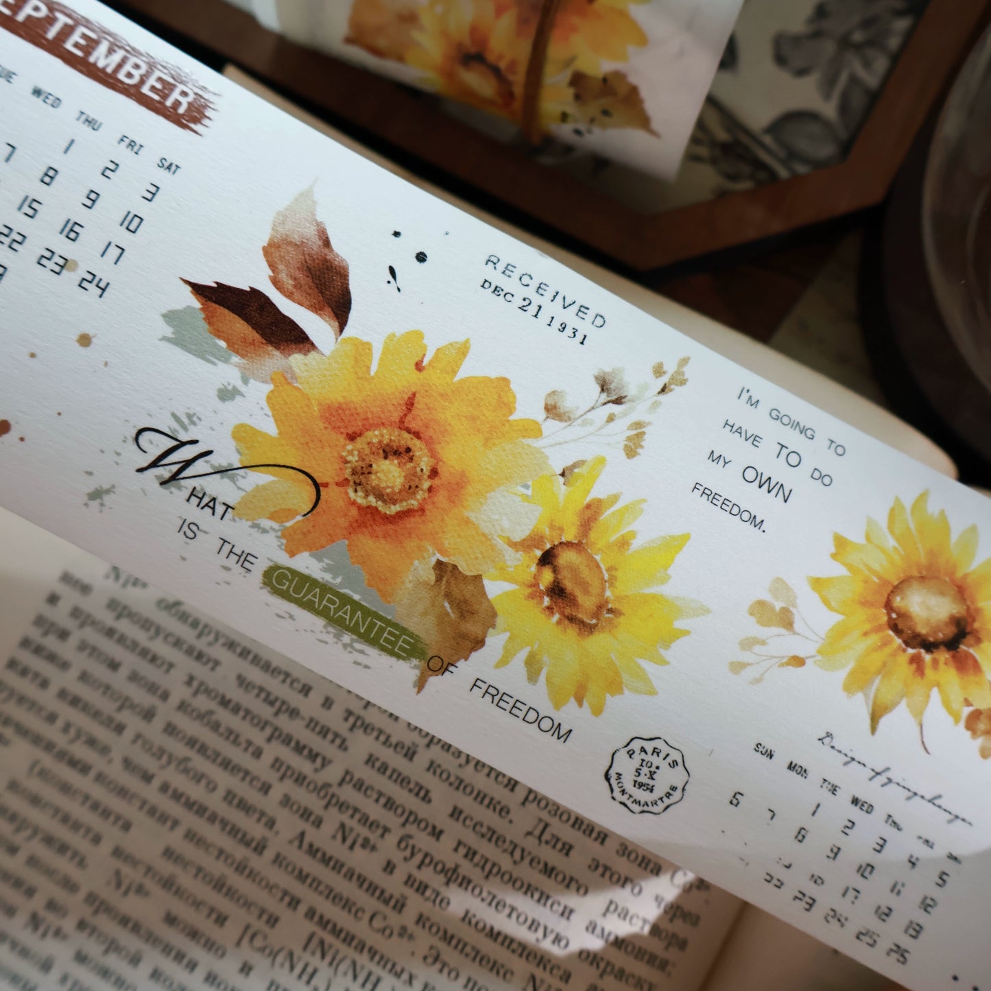YiEr Vol13【Sunflower】Orginal Design Washi/Pet Floral Tape Light Retro Landscaping Stickers