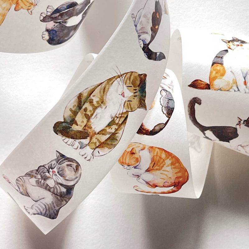 Seahorse Forest Vol3【A20#Meow~】Cute Cat,Original Character Design Journal Washi/Matte PET Tape Stickers,for Scrapbook Supplies,Scrapbook Tape Stickers,Junk Journal Supplies, Journaling Stickers,Bullet Journals