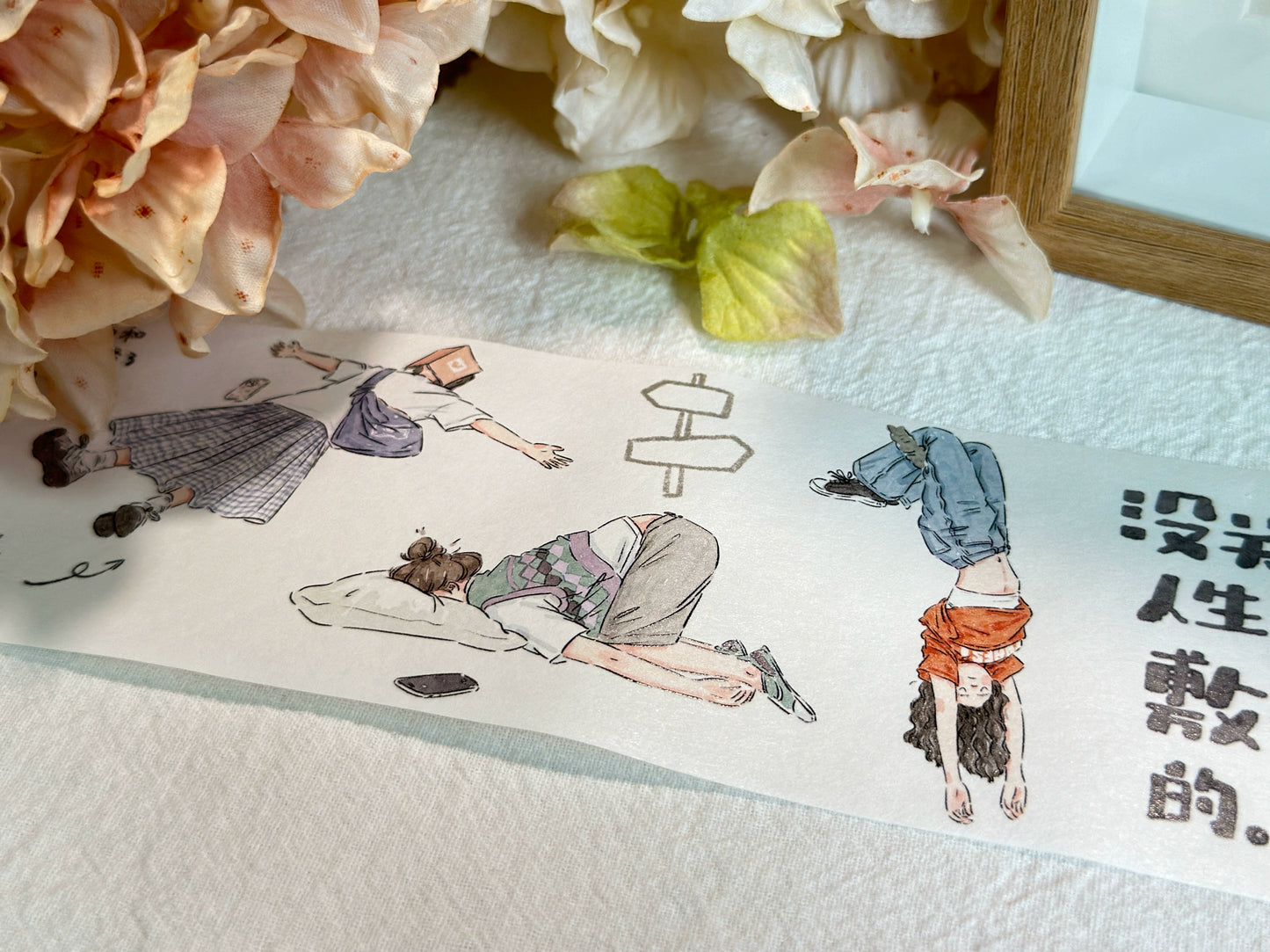 XiYue【I Won't Listen】Original Character Design Washi/PET Tape Stickers,for Scrapbook Supplies,Journaling,Junk Journal,Bullet Journal,Planner Stickers