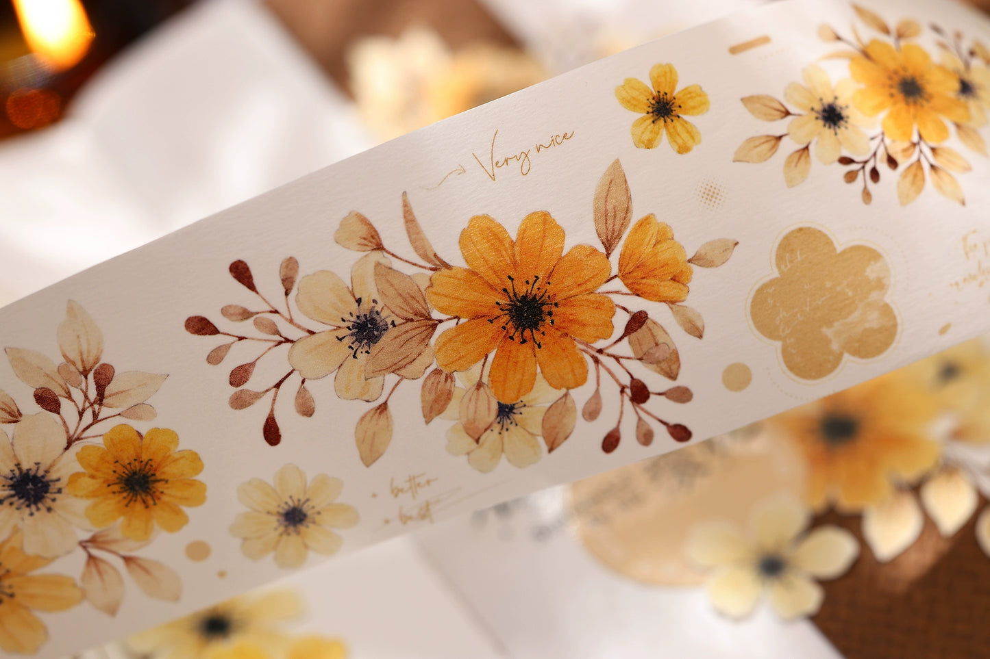 XiaoBaiJia【 Summer Overture】Light Retro Daisy Flower Orginal Design Washi Pet Floral Tape Landscaping Stickers