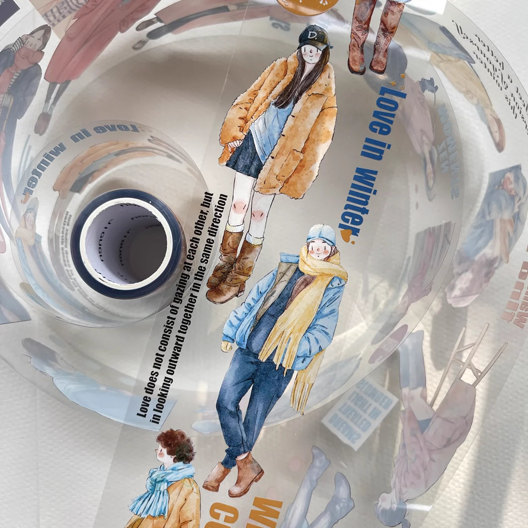 Seahorse Forest Vol2【A11#Warm Winter】Original Character Design Journal Washi/Matte PET Tape Versatile Collage Material
