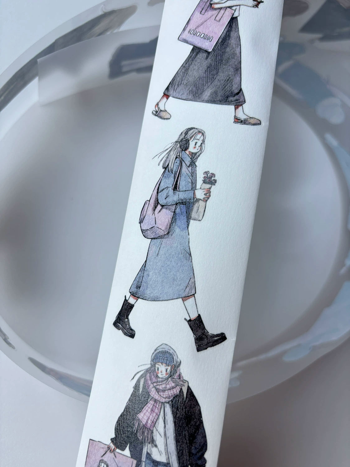 Kaixiaoxun Vol8 【Walked By】 Pre-Cut Washi/Matte PET Tape for Scrapbook Supplies,Junk Journal Supplies