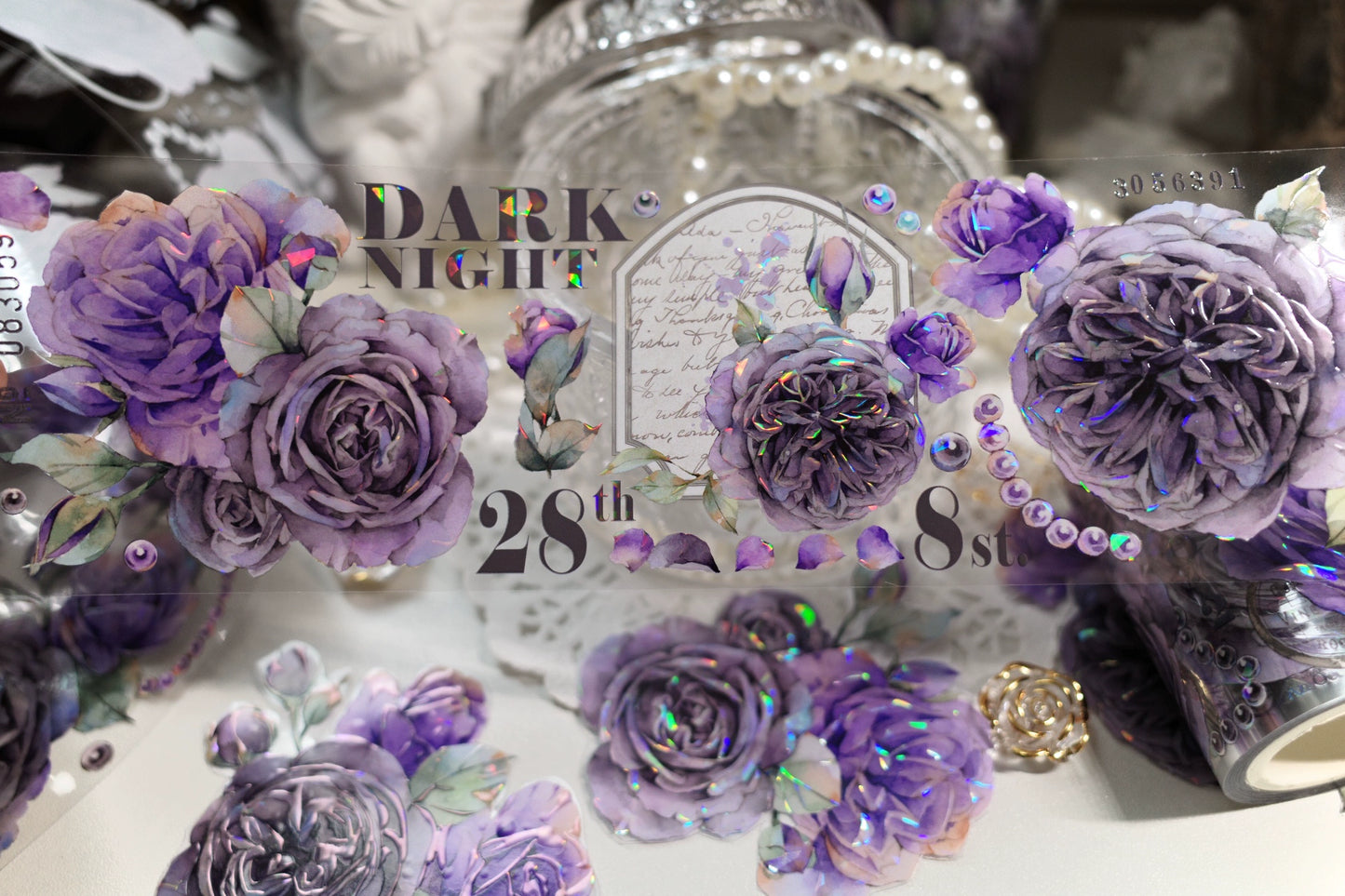 YiEr【MoYu】Orginal Design Washi/Pet Tape Light Retro Floral Stickers