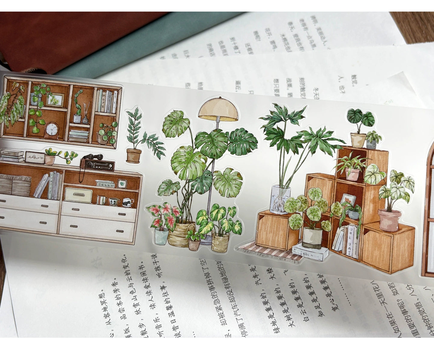 ZiYuanSu Vol12【My Forest House】Scene/Landscape Pre-cut Washi/PET Tape,for Scrapbook Supplies,Scrapbook Tape Stickers,Junk Journal Supplies