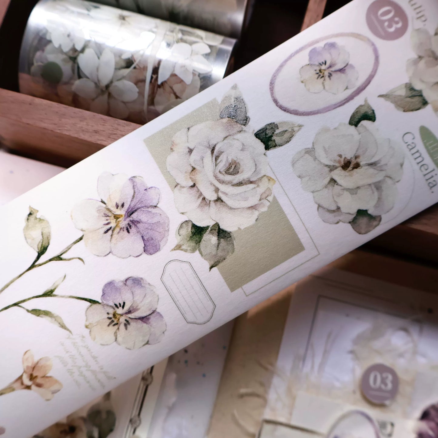 YiEr Vol14【Wind Language Flower Sleep】Small Floral Washi Tape and PET Stickers