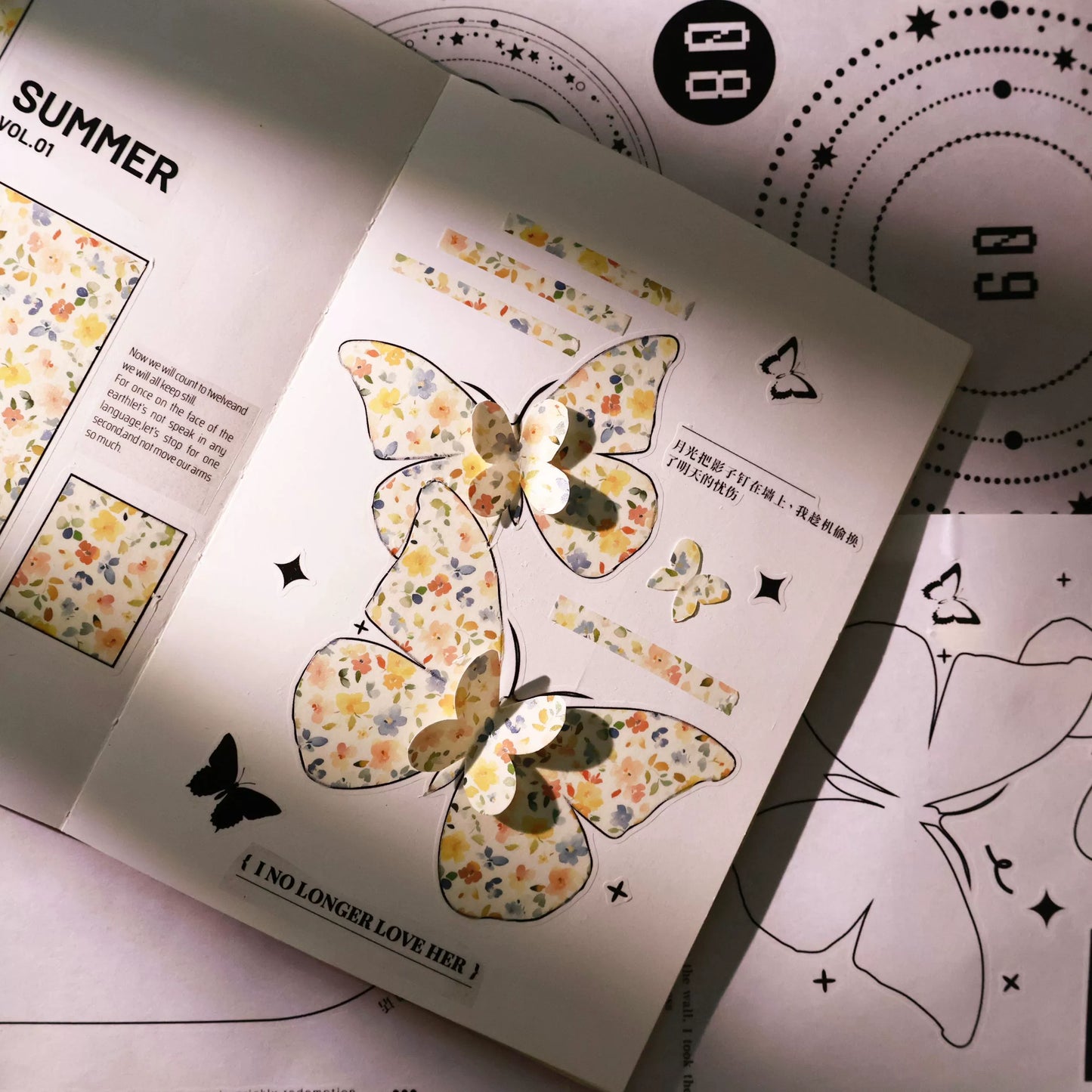 YiEr Vol14【Bottom Frame】Pre-cut Magazine Style Typesetting Manual Account frame Washi/Pet Tape