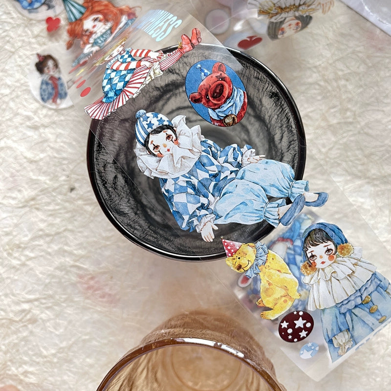 Seahorse Forest Vol3【A21#Clown】Original Character Design Journal Washi/Matte PET Tape
