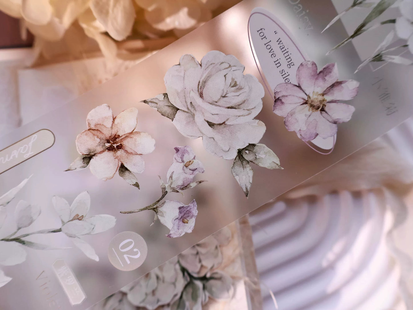 YiEr Vol14【Wind Language Flower Sleep】Small Floral Washi Tape and PET Stickers