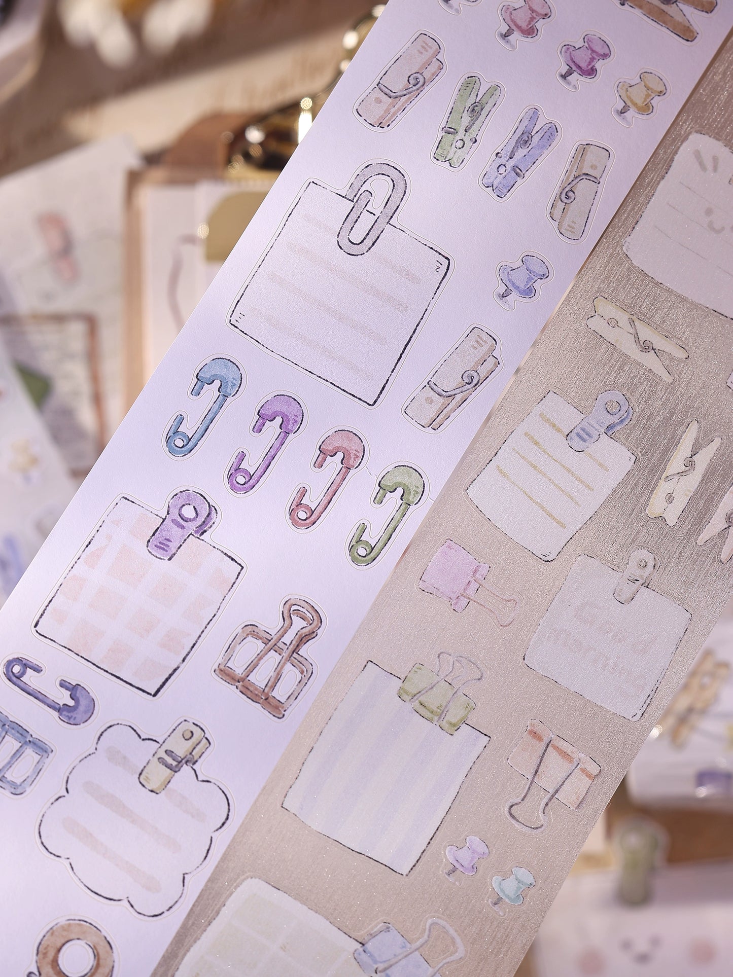 XiaoBaiJia Minimalist Style【Pinch Something】Clips Orginal Design Washi Pet Tape Landscape Stickers
