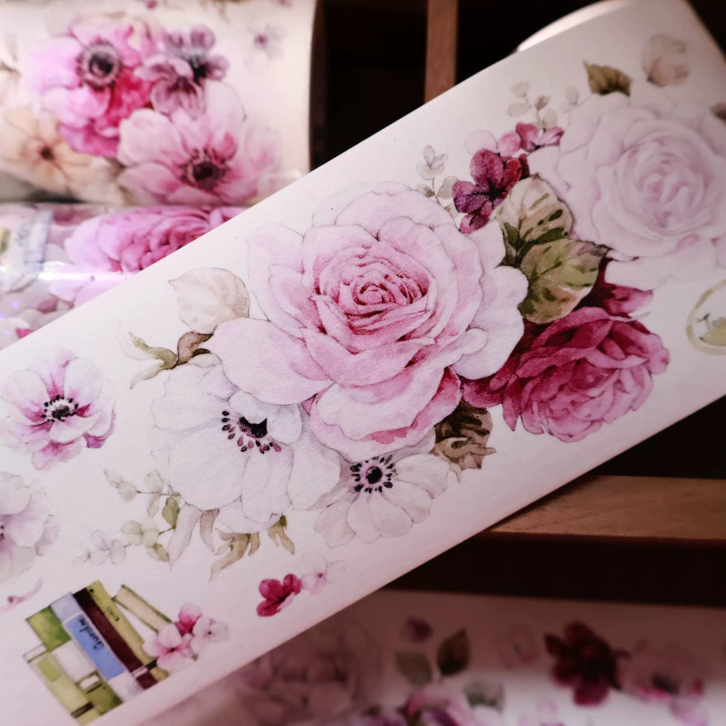 YiEr Vol14【Purple Mist Yarn】Rose Floral Washi Tape and PET Stickers