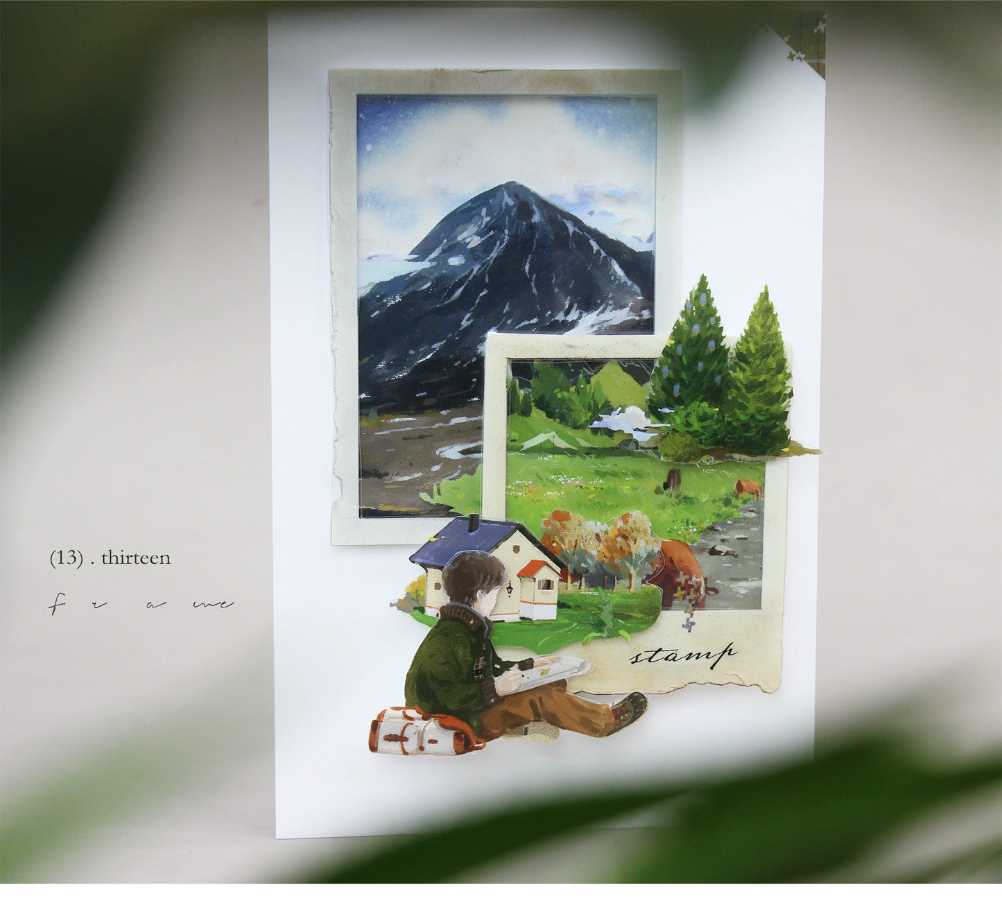 Moodtape【Traveler's Diary&White Gallery】Landscape Frame Original Design Washi/Pet Tape Stickers,for Scrapbook Supplies,Scrapbook Tape Stickers,Junk Journal Supplies