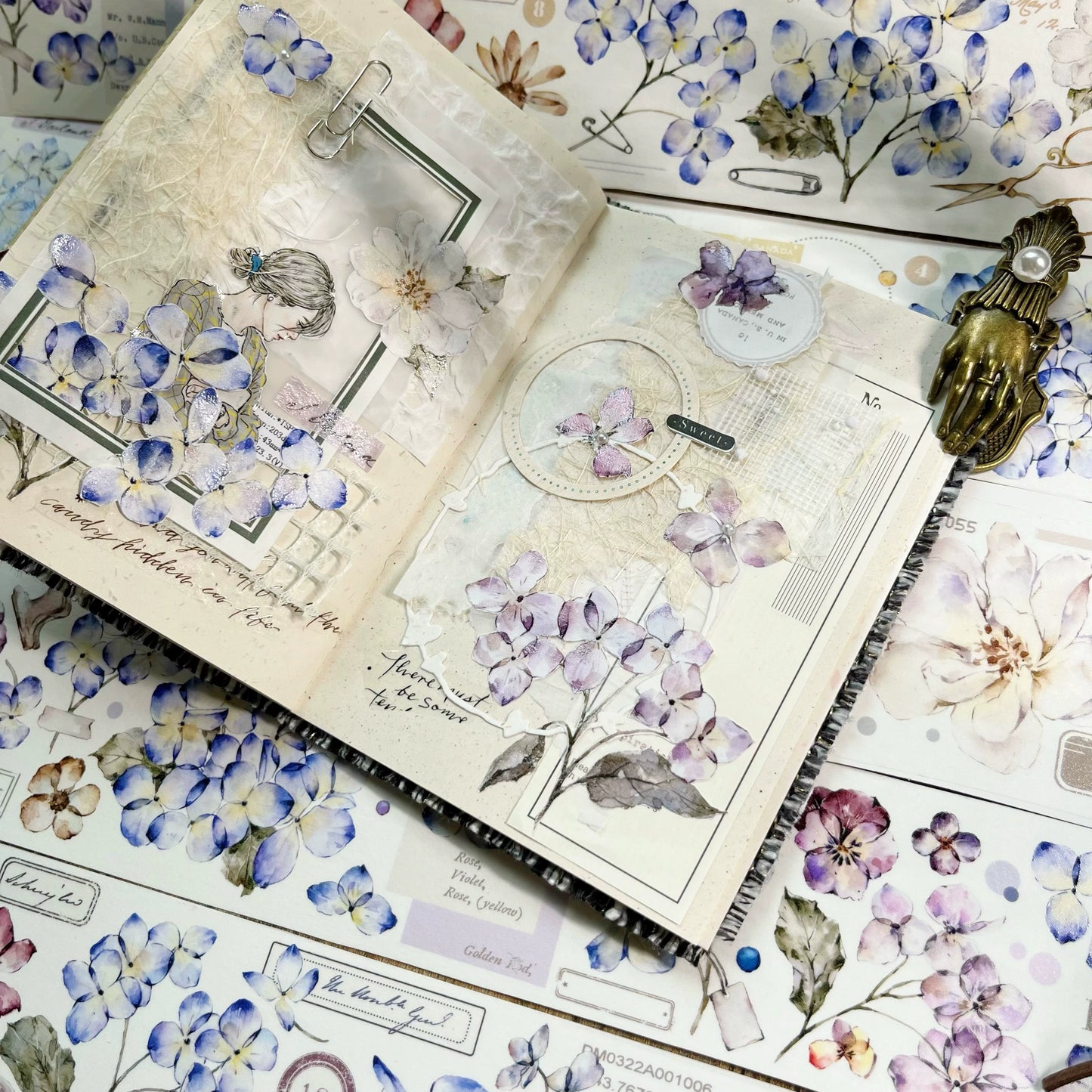 YiEr【ChaoHua Collection】Orginal Design Washi/Pet Tape Light Retro Floral Stickers
