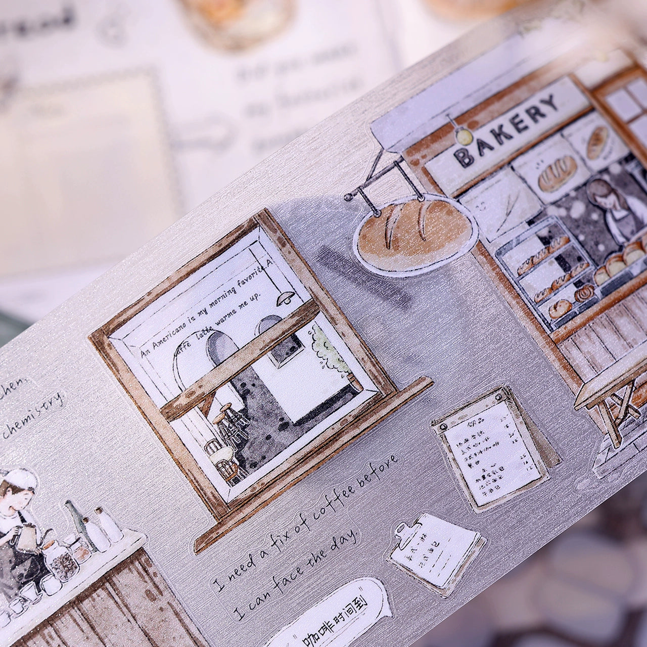 XiaoBaiJia Minimalist Style【Small Shops Street】Market Street,Orginal Design Washi Pet Tape Landscape Stickers