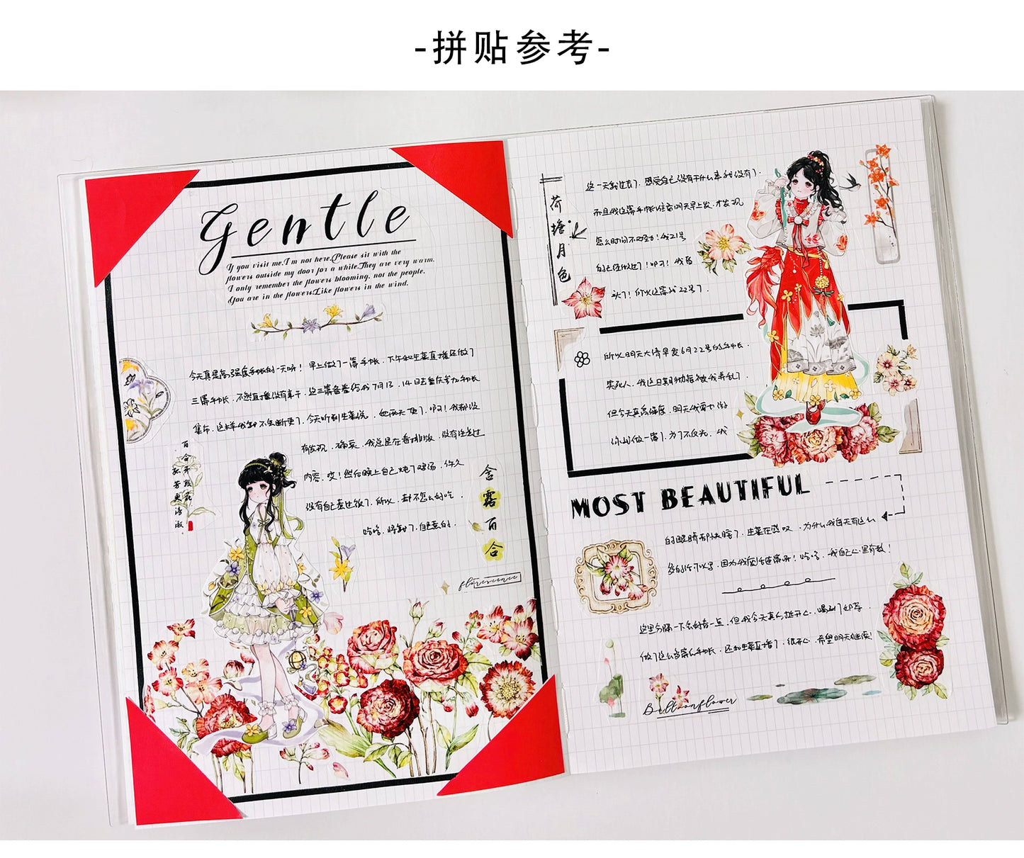 ZiYuanSu【Morning Record】English Text Pre-cut Washi/PET Tape,for Scrapbook Supplies,Scrapbook Tape Stickers,Junk Journal Supplies