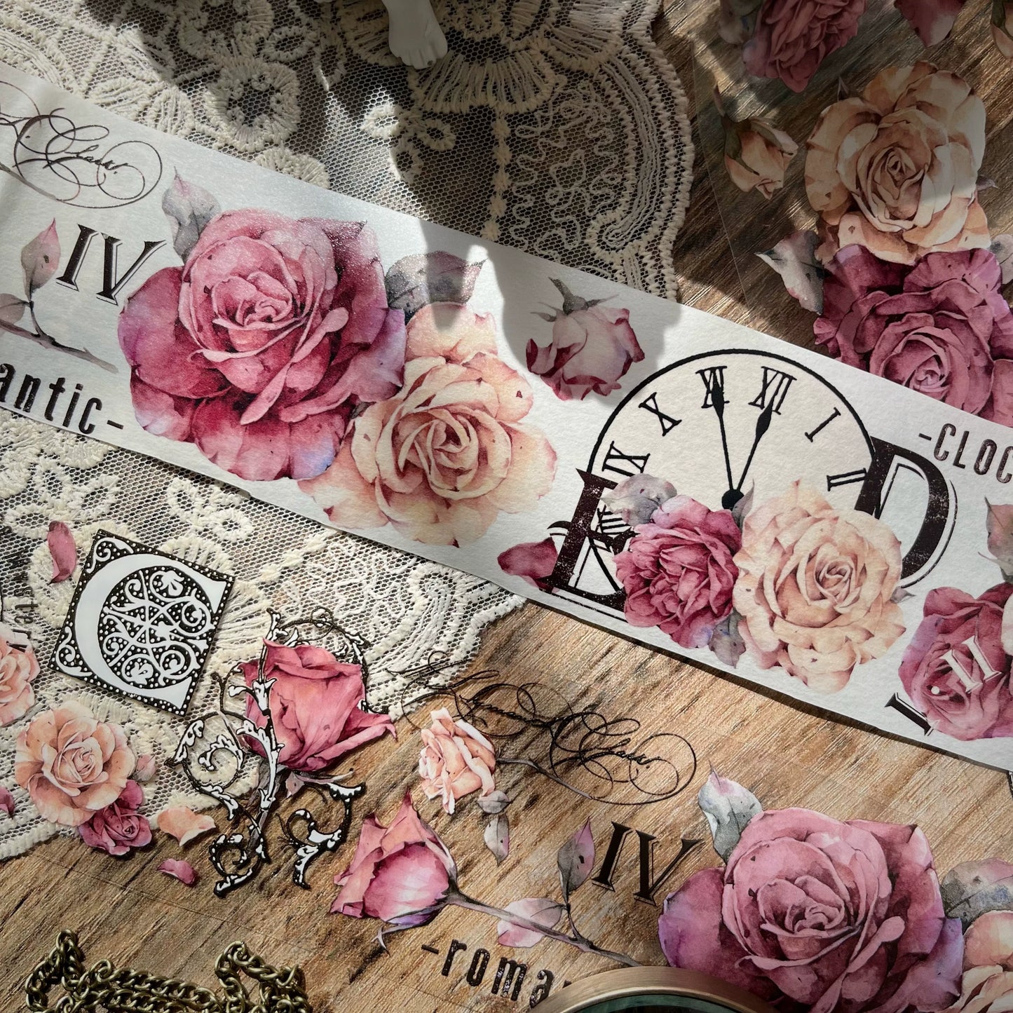 YiEr【Vintage Rose】Orginal Design Washi/Pet Tape Light Retro Floral Stickers