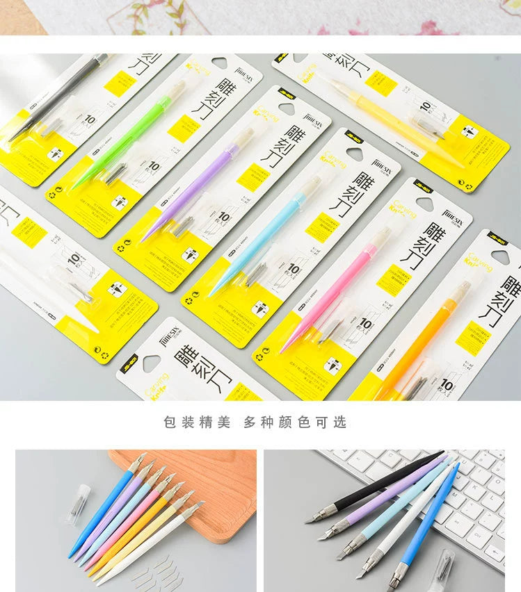 Handheld Pen Knife,Cutting Pad,Cutting tape,Cutting Pen Knife,Rubber Seal Carving Knife,Cutting Paper Pen,Handmade Knife,Art Knife