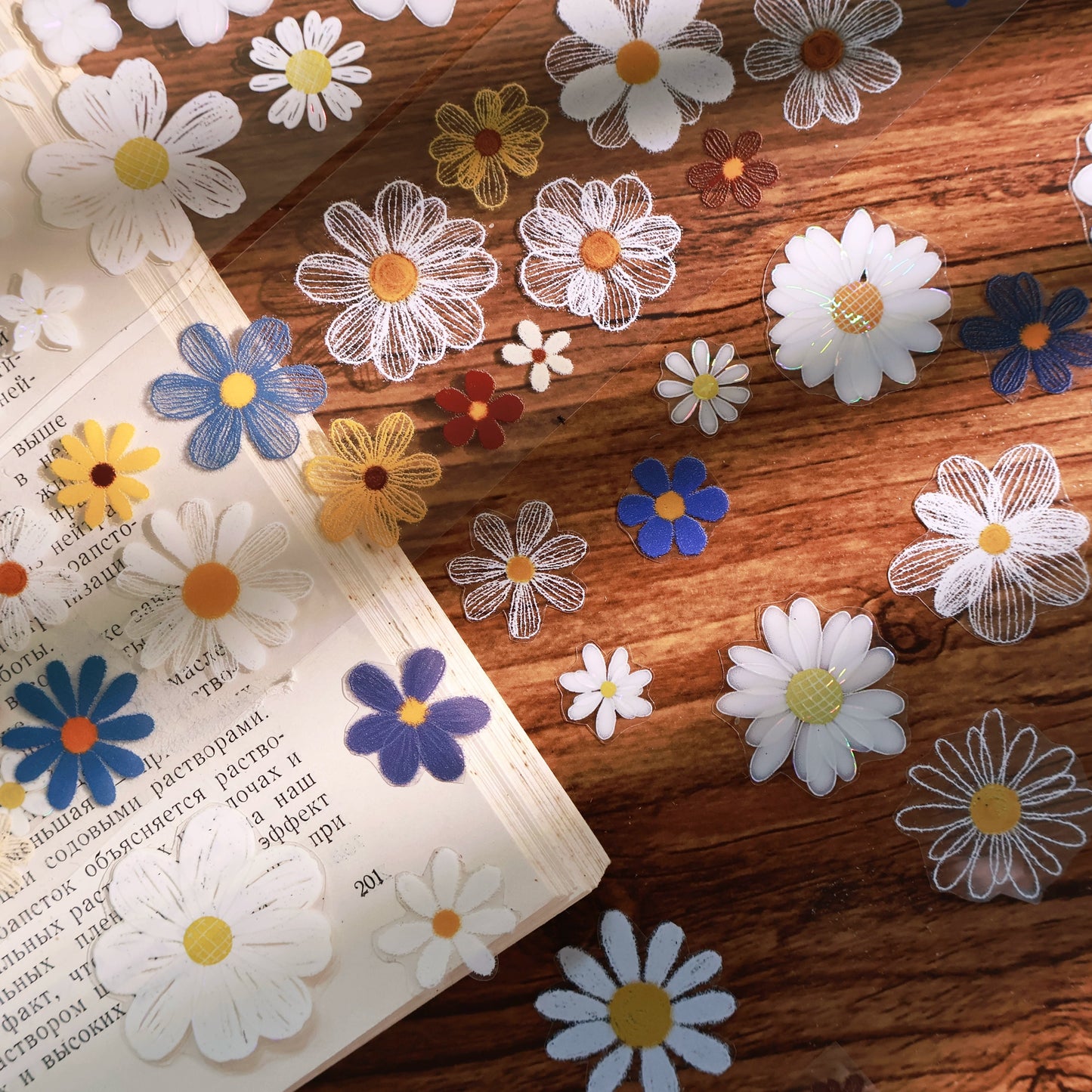 YiEr Vol13【Chrysanthemum Velvet Flower】Orginal Design Washi/Pet Floral Tape Light Retro Landscaping Stickers