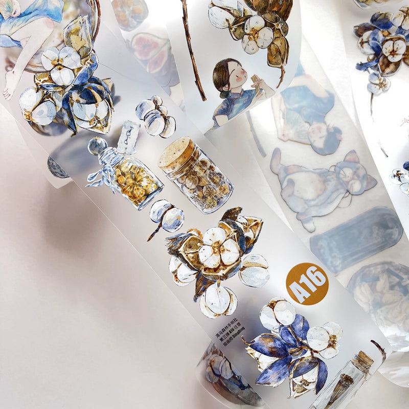 Seahorse Forest Vol3【A16#Past】Original Character Design Journal Washi/Matte PET Tape