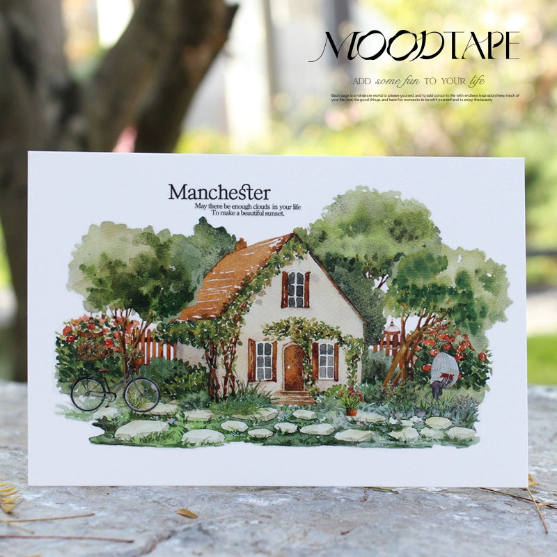 Moodtape【Scottish Garden】Landscap Original Design Washi/Pet Tape Stickers,for Scrapbook Supplies,Scrapbook Tape Stickers,Junk Journal Supplies
