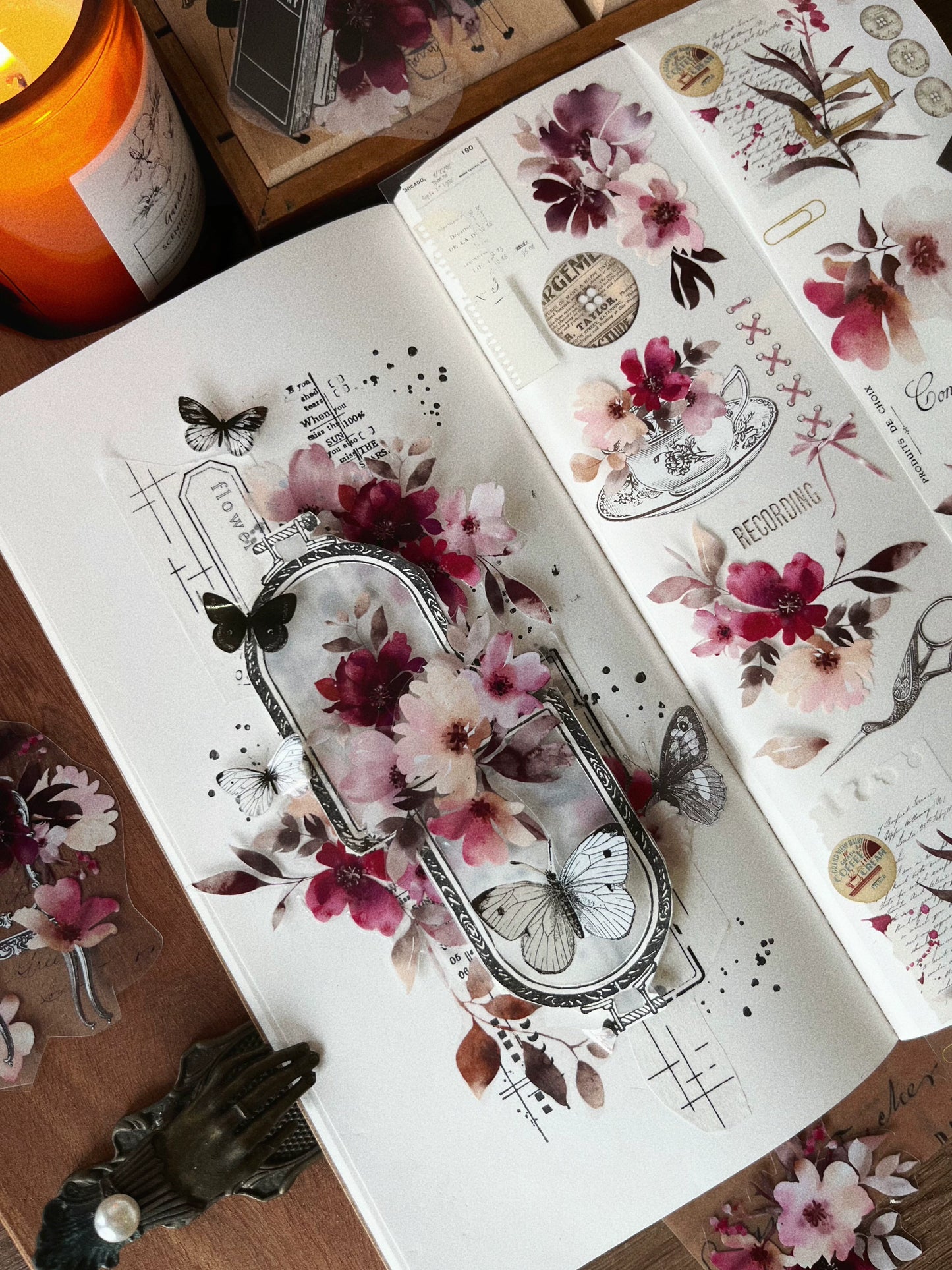 YiEr Vol12【Flower Rhyme Flowing Years】Washi/PET Tape,for Scrapbook Supplies,Scrapbook Tape Stickers,Junk Journal Supplies