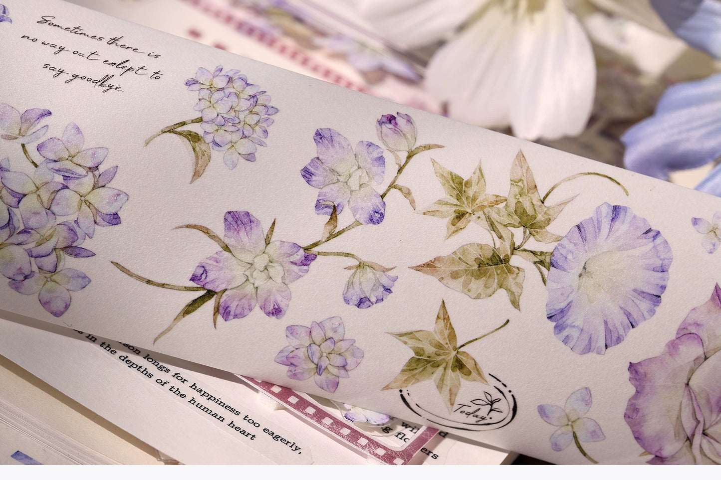XiaoBaiJia【Fantasy Purple/Ink Dyeing】Light Retro Orginal Design Washi Pet Tape Landscaping Stickers