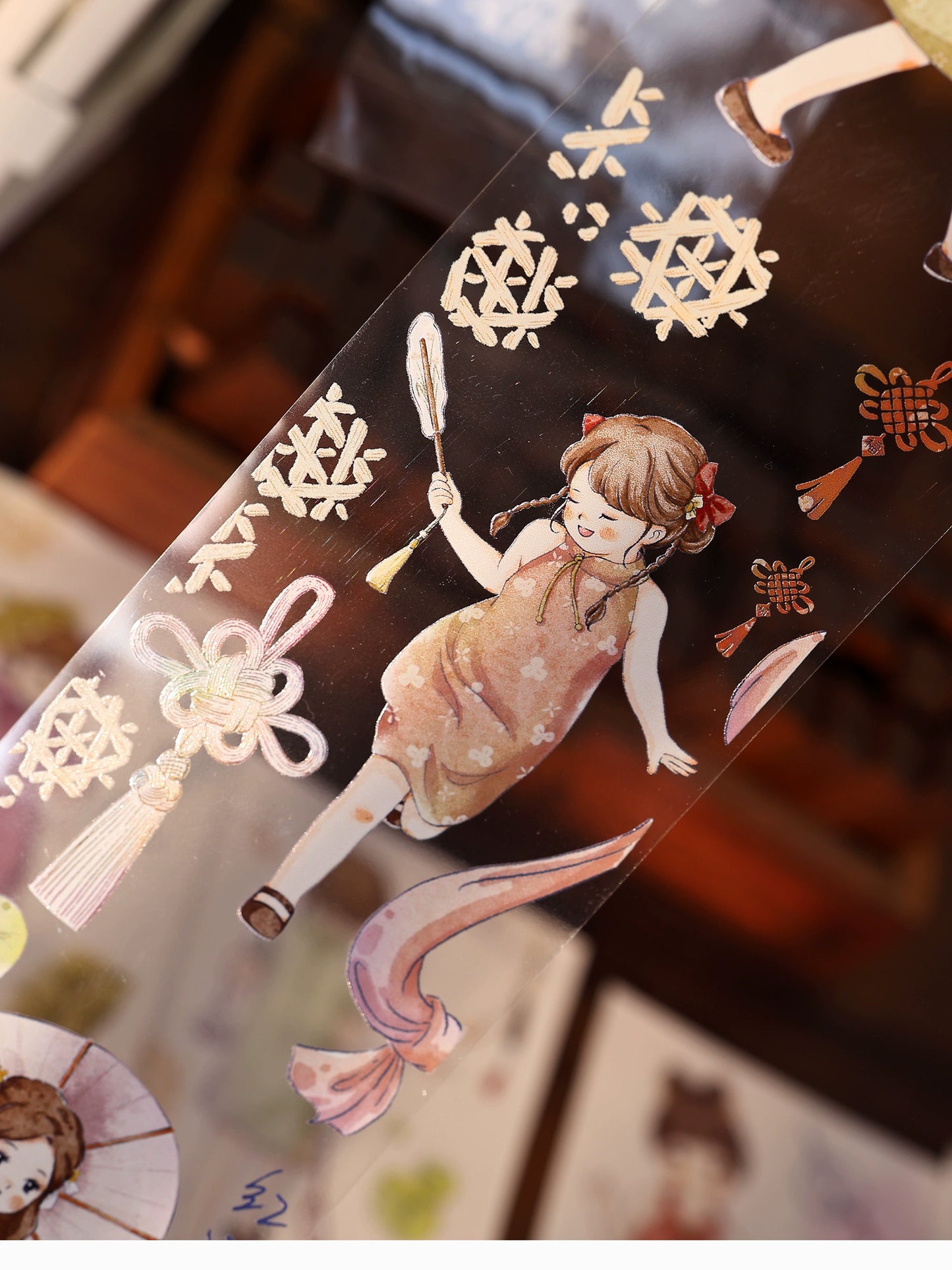 XiaoBaiJia【Qipao Charm】Light Retro Chinese Style Cute Little People Washi PET Tape