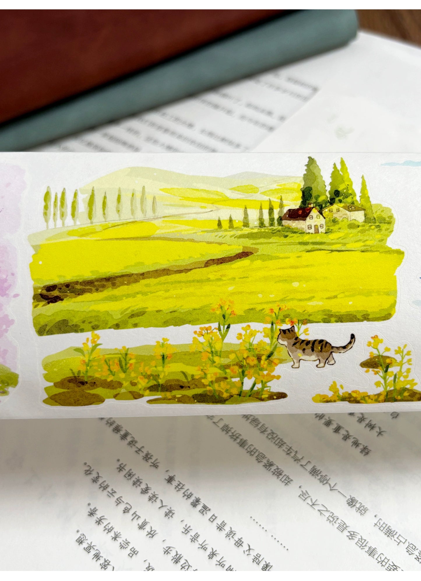 ZiYuanSu Vol12【Spring and Summer Romance】Scene/Landscape Pre-cut Washi/PET Tape,for Scrapbook Supplies,Scrapbook Tape Stickers,Junk Journal Supplies