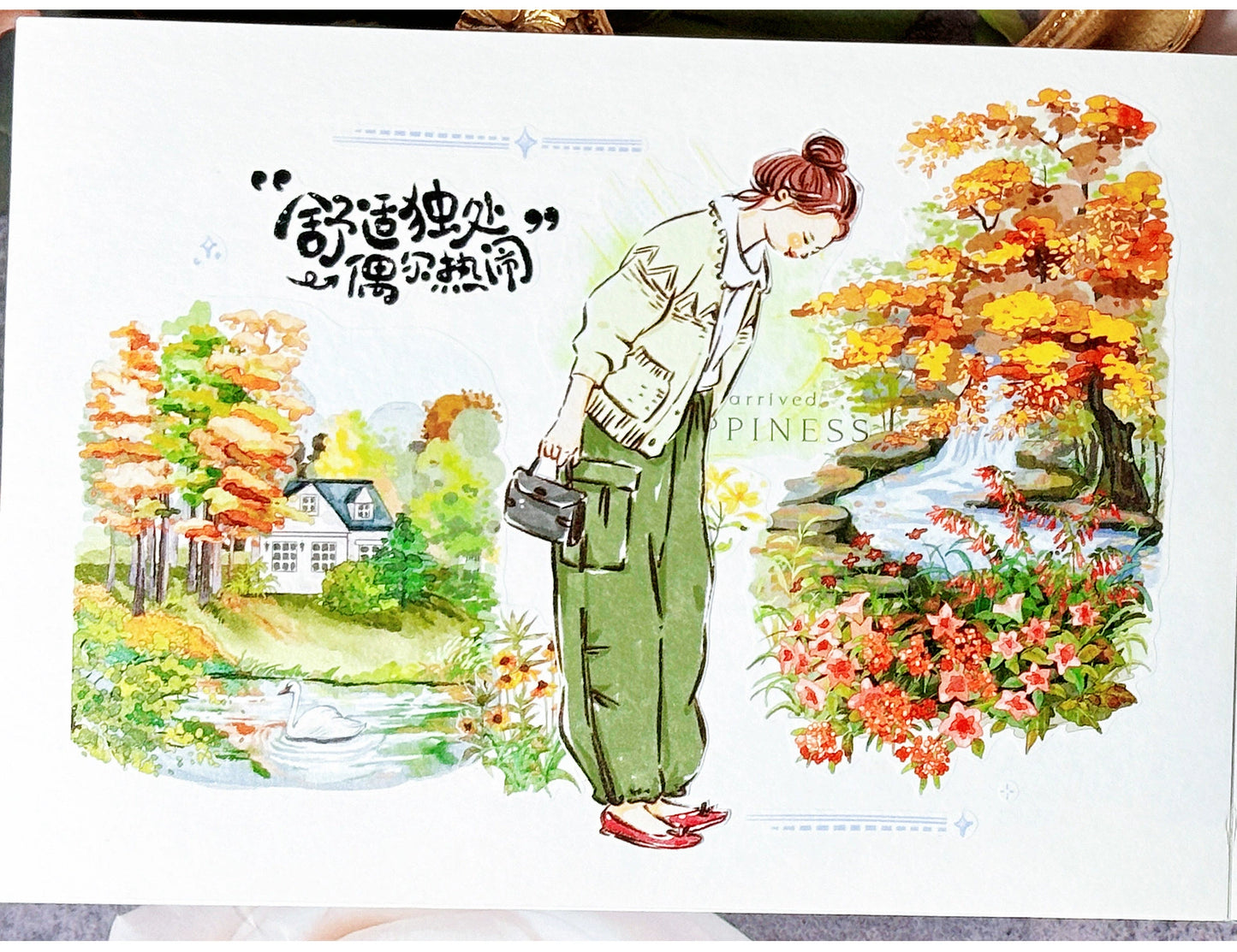 ZiYuanSu【Walk Towards the Wild】Background Scene/Landscape Pre-cut Washi/PET Tape,for Scrapbook Supplies,Scrapbook Tape Stickers,Junk Journal Supplies