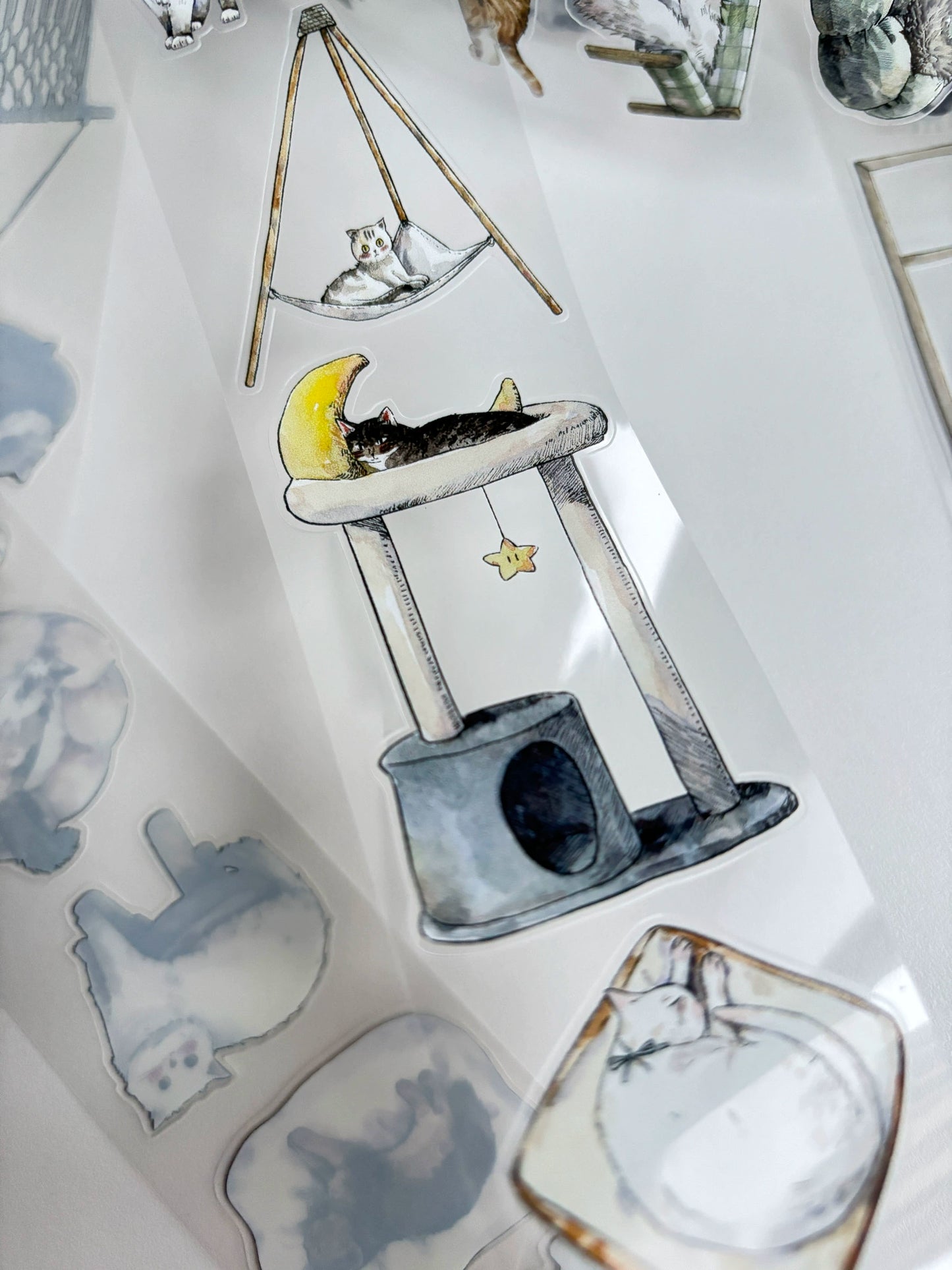 Kaixiaoxun Vol9 【Cat's Nest】 Pre-Cut Long Loop Washi/Matte PET Tape for Scrapbook Supplies,Junk Journal Supplies