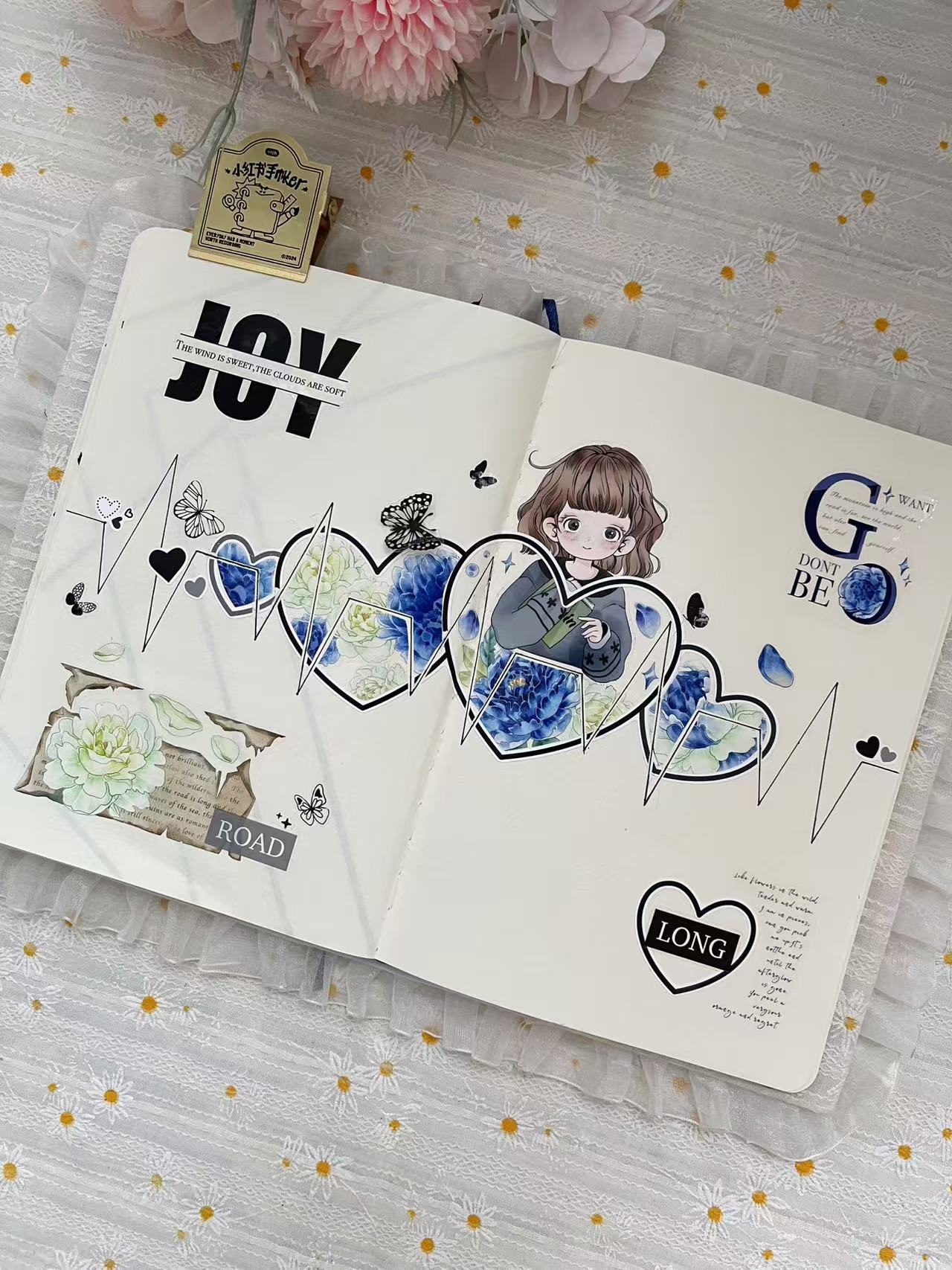 XingXing Vol4【Black Hidden Peach Heart】 Pre-cut Light Retro Washi/PET Tape