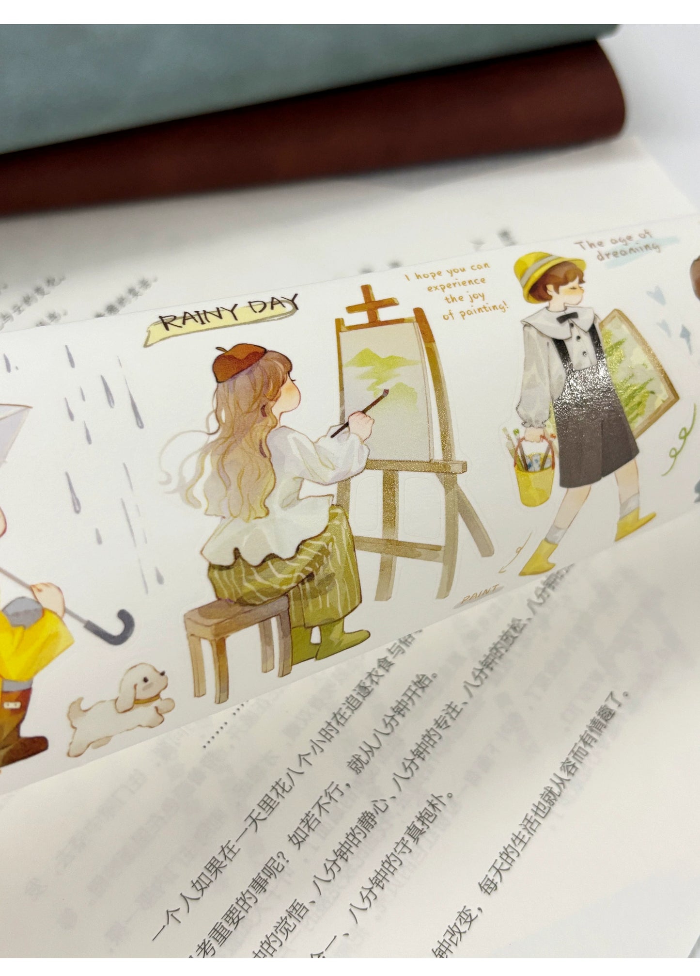 ZiYuanSu Vol12【Dear Girl】Pre-Cut Original Design Character Washi/PET Tape Stickers, for Scrapbook Supplies,Scrapbook Tape Stickers,Junk Journal Supplies, Journaling Stickers,Bullet Journals